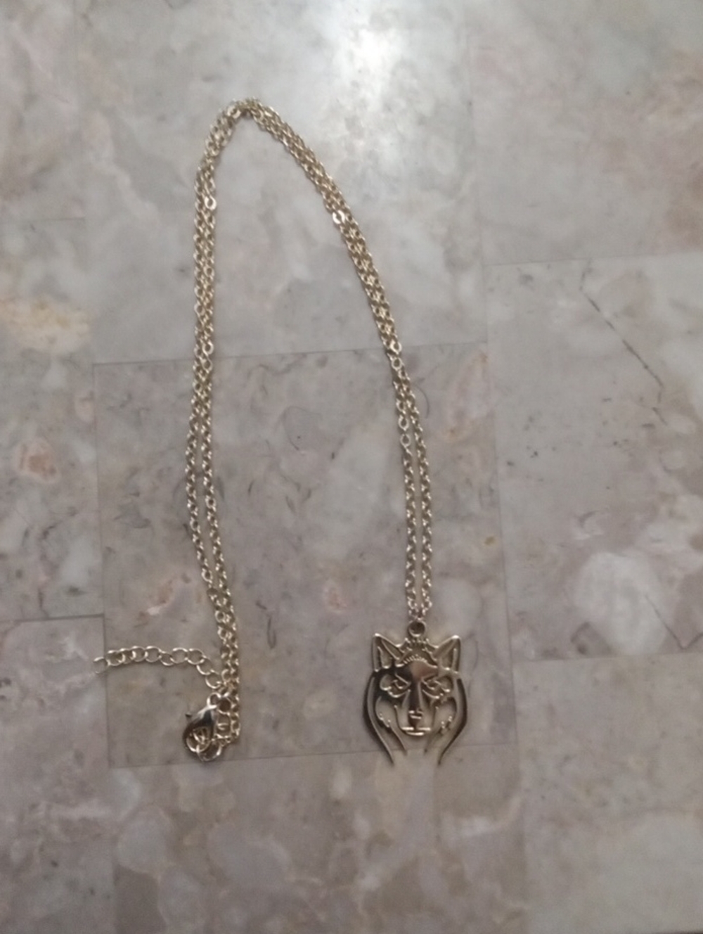 Gold-Tone Wolf Pendant Necklace - Women Accessories